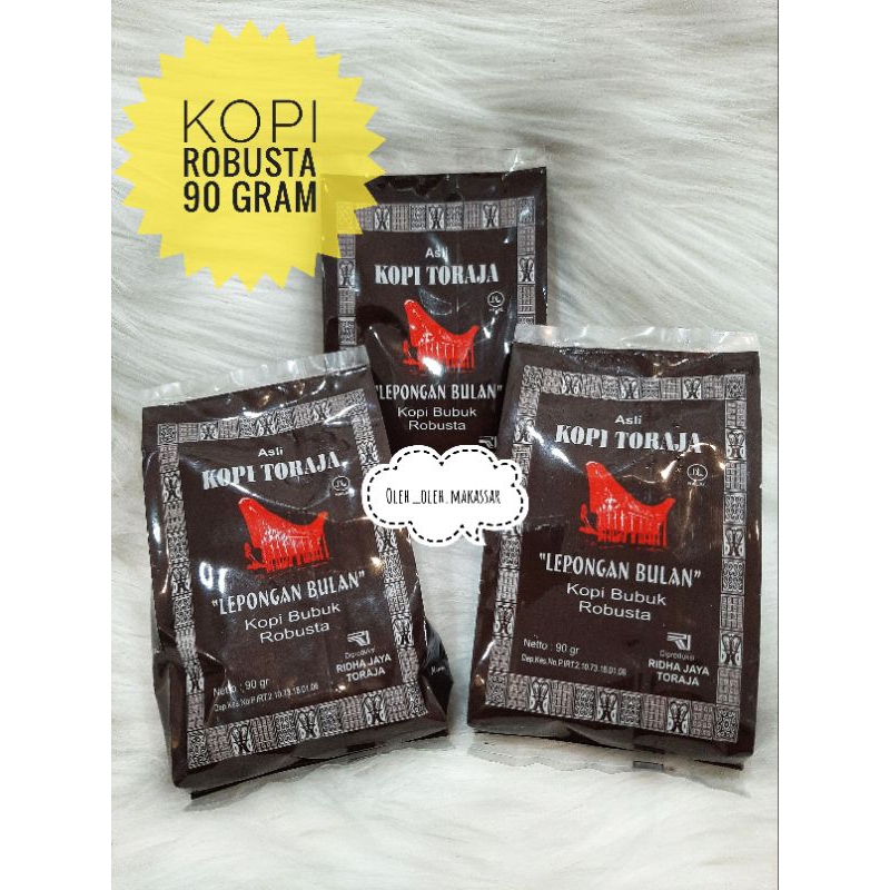 

Kopi Bubuk Asli Toraja Robusta 90gr Lepongan