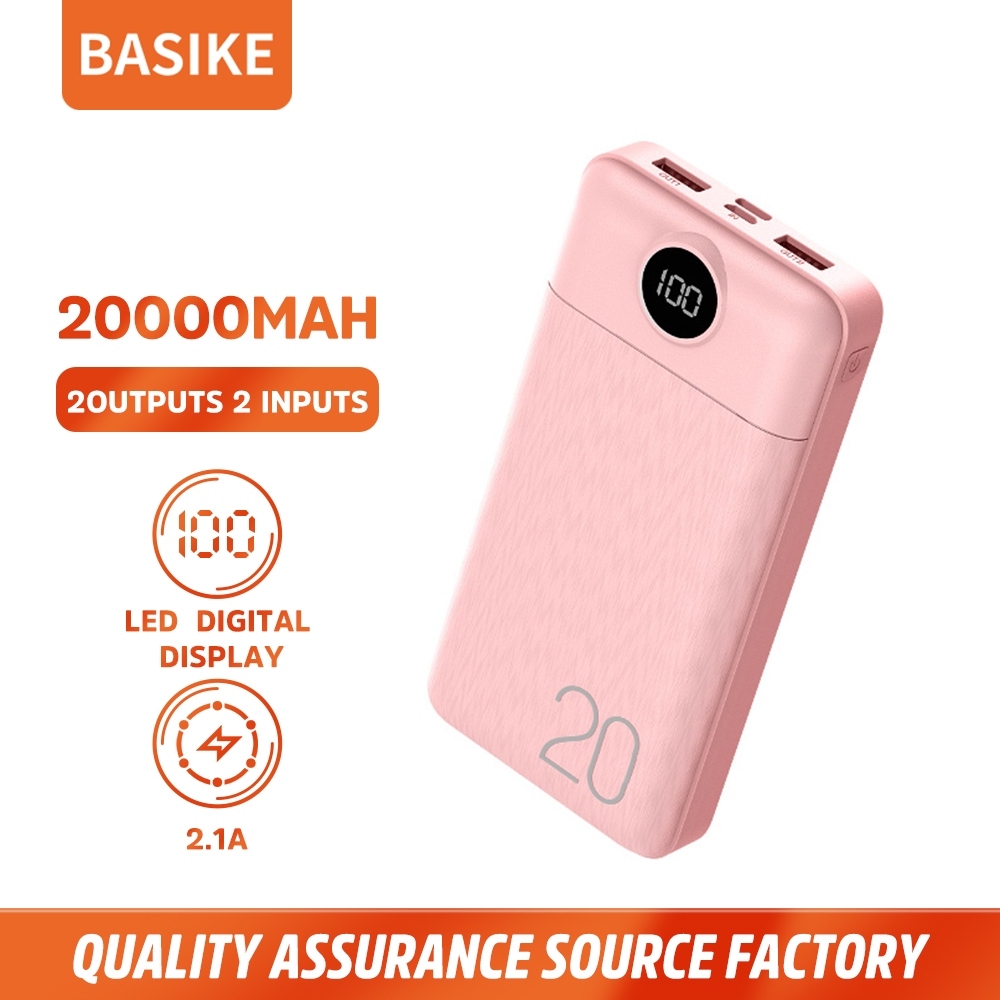 BASIKE Powerbank 20000 mAh Power bank Fast Charging Dual USB for iPhone Xiaomi Samsung Oppo Vivo