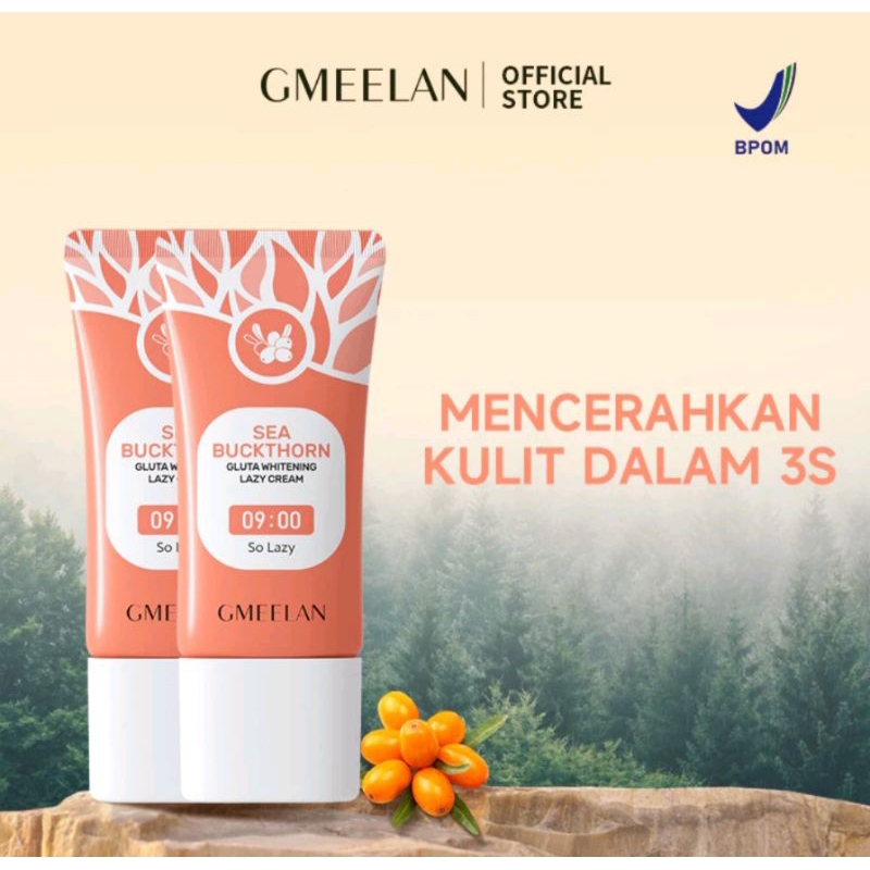 GMEELAN  Gluta Whitening Lazy Cream 30g | Krim Siang Pemutih Wajah Niacinamide day