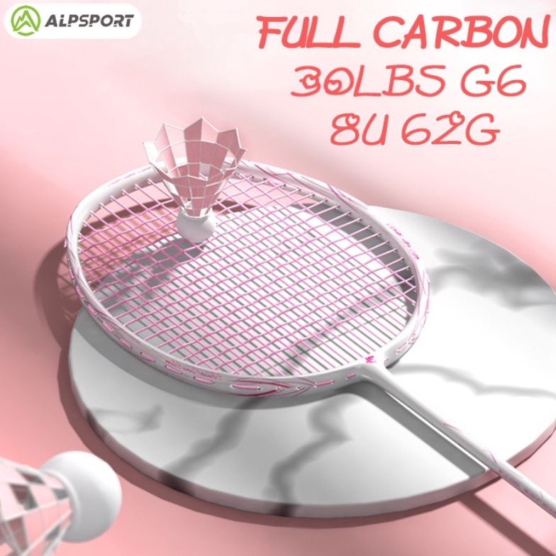 KODE X5P ALPSPORT DF 8U Max 3LBS Raket Bulutangkis Pink Yang Dirancang Untuk Wanita Putih Racket Str