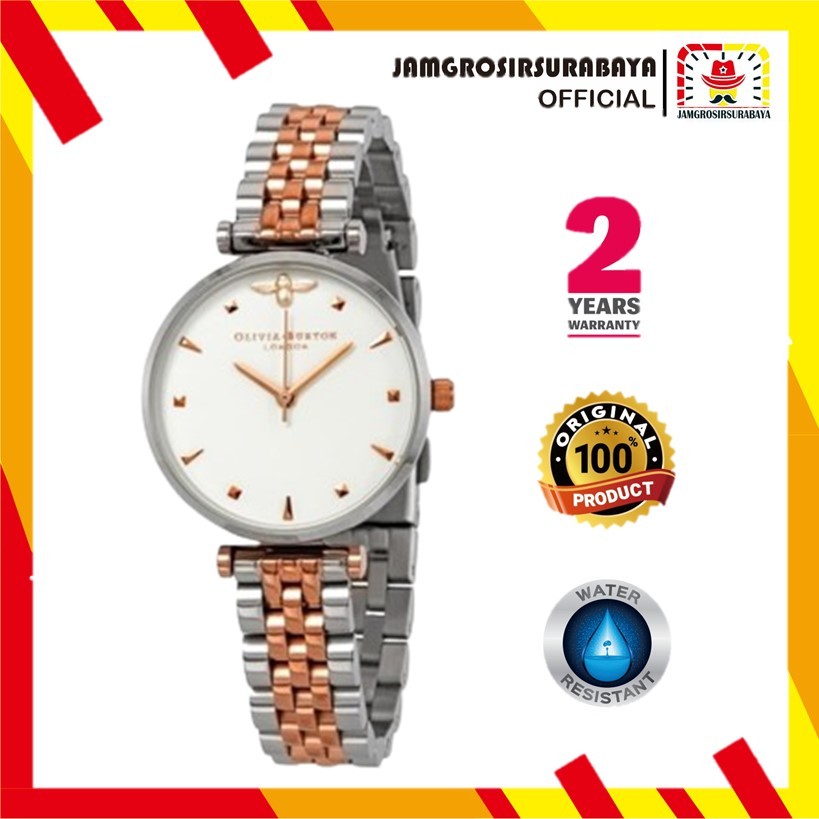 JAM TANGAN WANITA OLIVIA BURTON OB16AM93 MINI BEE SILVER ORIGINAL GARANSI 2 TAHUN