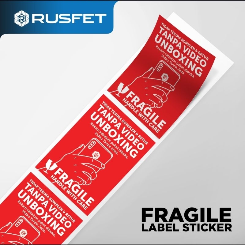 

STIKER FRAGILE UNBOXING VIDEO STICKER LABEL ONLINE SHOP TEMPELAN PAKET