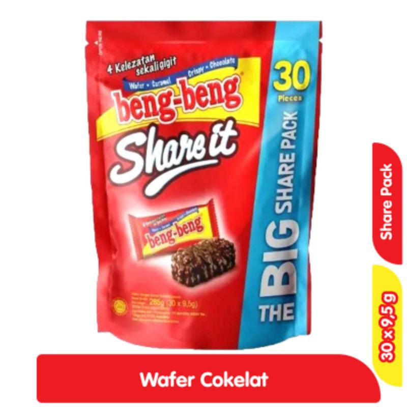 

beng-beng Share It Wafer Rice Crispy Cokelat Pouch 30 x 9.5 g