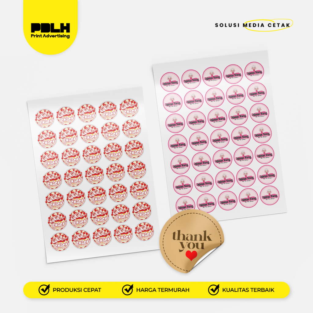 

Cetak Stiker Cromo / Label Usaha / Label Kemasan Makanan / Label Botol