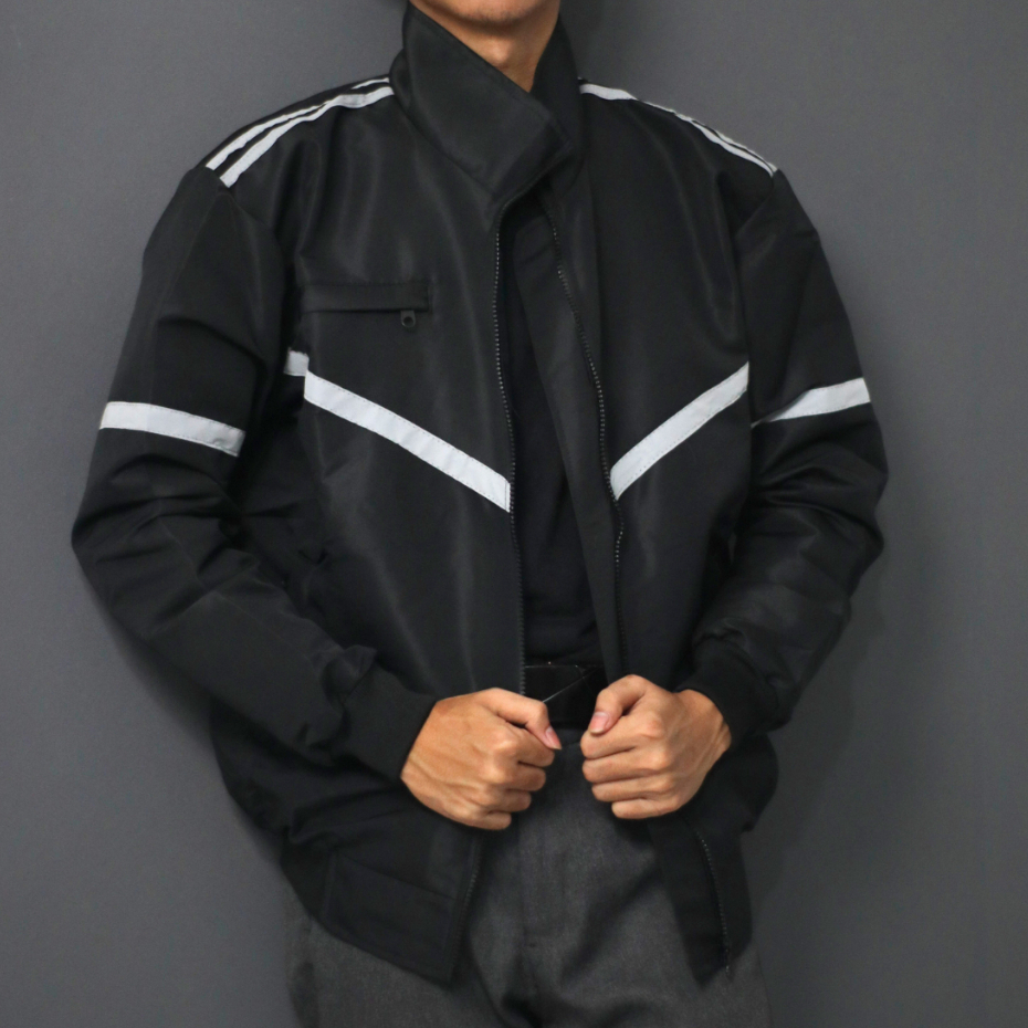 Jaket motor hitam polos - jaket bomber hitam - jaket motoran hitam polosan