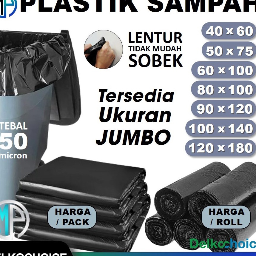 TERBARU Kantong Kresek Plastik Sampah  Trash Bag  Garbage Bag Roll  Pack Warna Hitam dan Biru Merek 