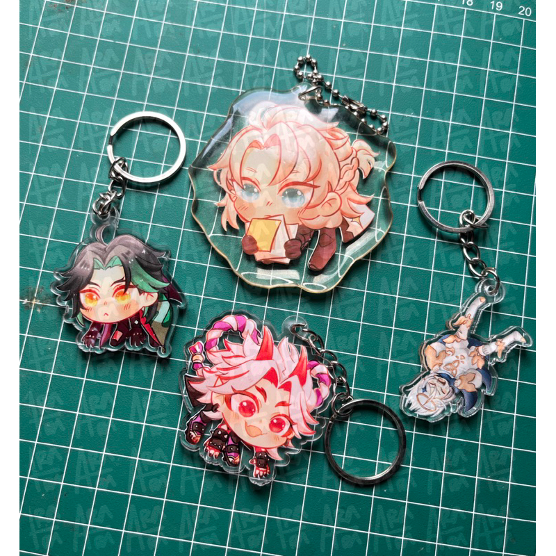 Genshin Impact keychain charm albedo, xiao, itto, paimon