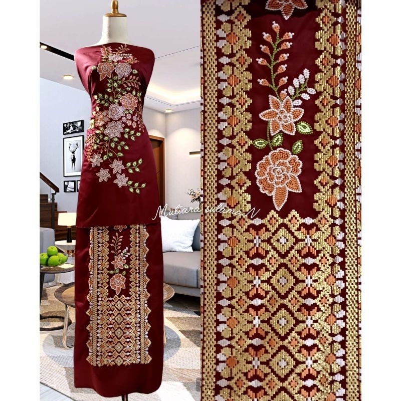 Bahan bordiran baju kurung Bukittinggi