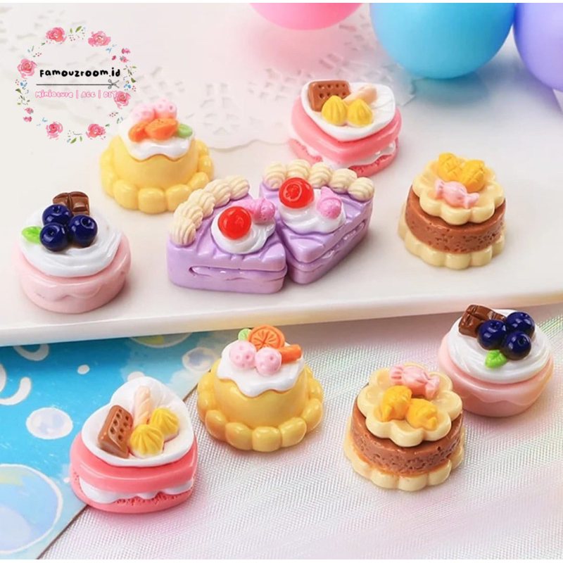 Miniature Mango Fruit Cake Skala 1:12 - Miniatur Cream Cake Sandwich - Miniatur Kue Tart untuk Rumah