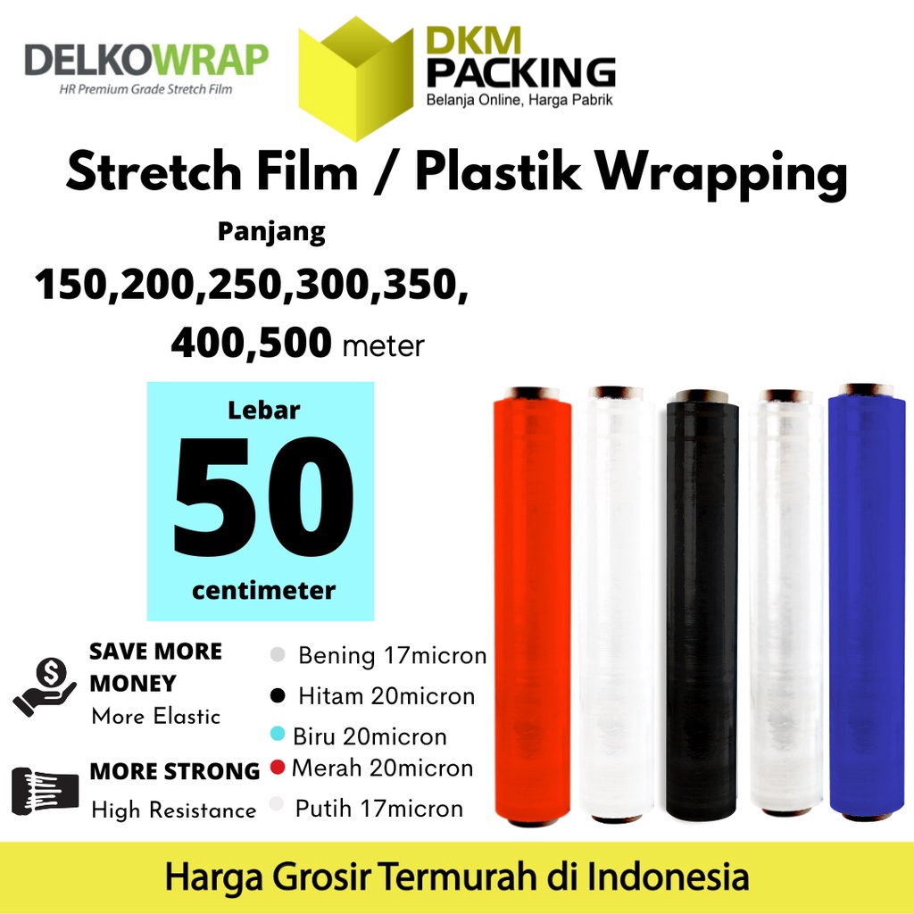 

Termurah Plastic Wrap 5cm Stretch Film Plastik Wrapping DELKO WRAP TERMURAH SATUAN