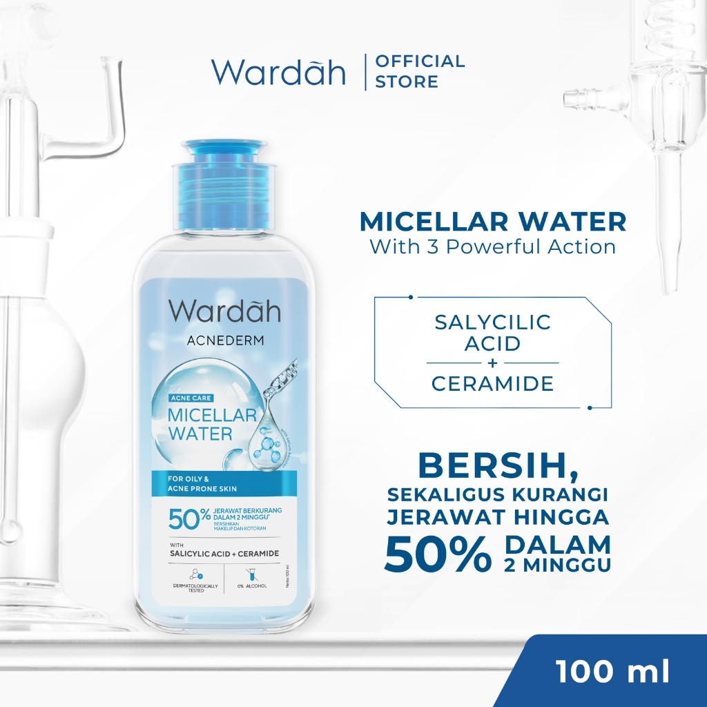 wardah acnederm micellar water 100ml - wardah acnederm acne care micellar water