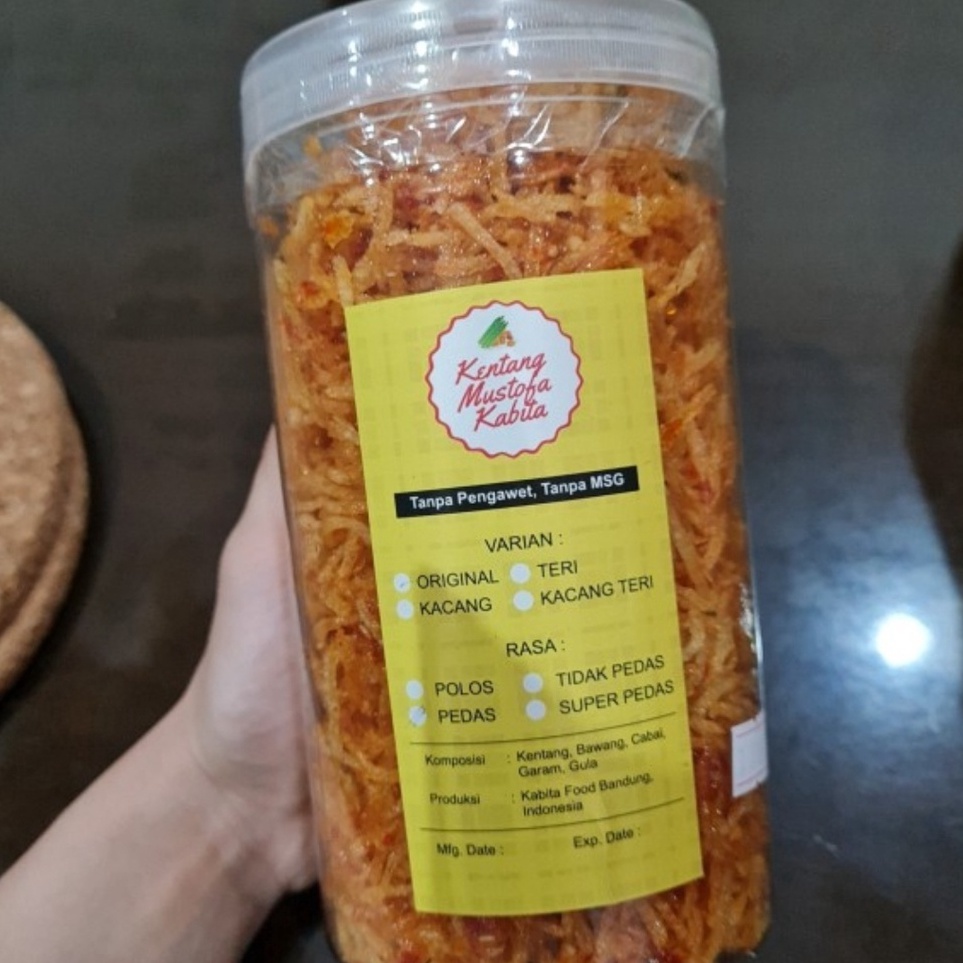 

Kentang Mustofa Kabita Original Toples Tinggi Bencok Krispi Tanpa MSG Kualitas Premium Terlaris Balado Kriuk Kering Renyah Teri Medan Kacang Mustopa Bandung