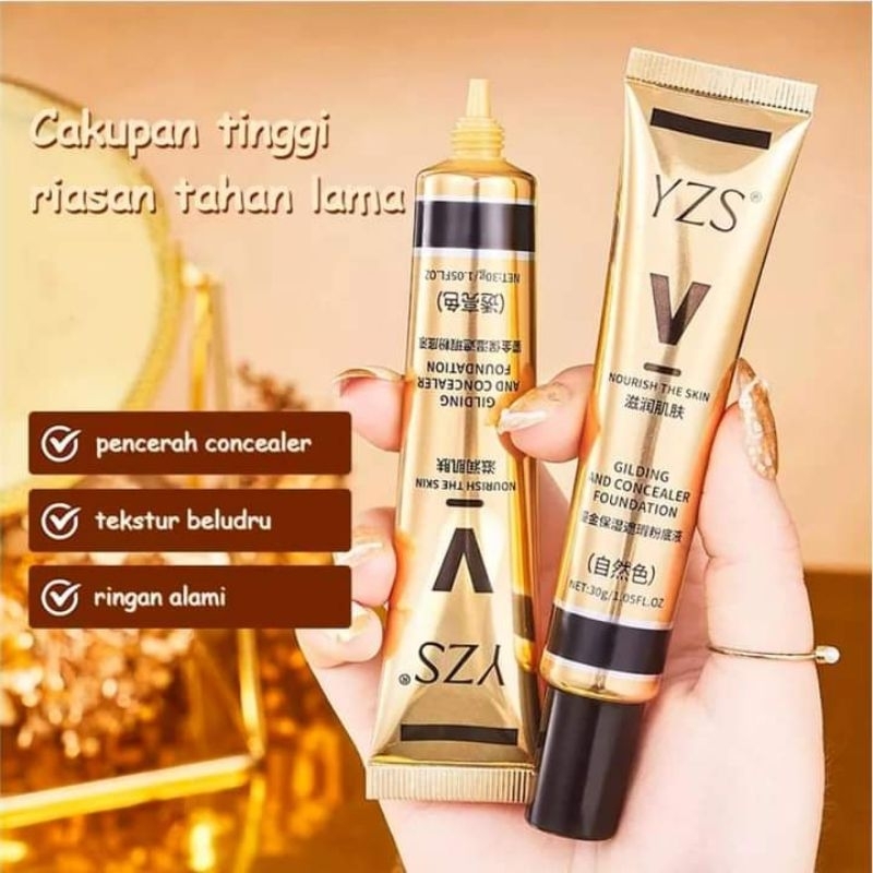 [COD] YZS ORIGINAL GLIDING AND concealer Liquid Foundation Moisturizing Waterproof