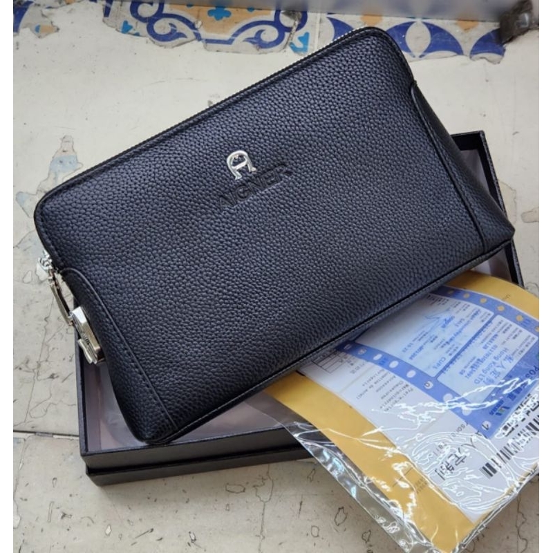 Tas Handbag Tangan Aigner Tas Pria Lock Sandi Clutch Wanita Mirror Premium Quality