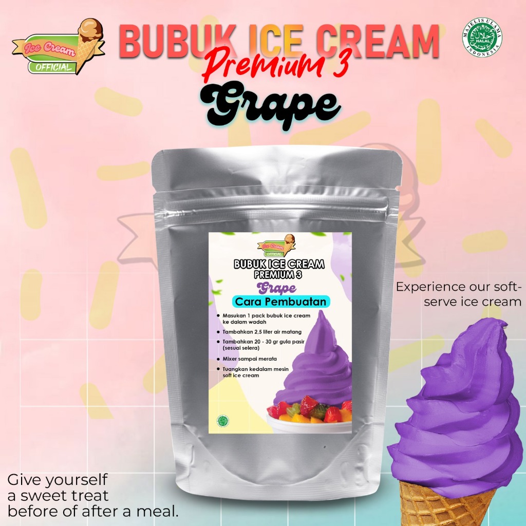 

ICE CREAM 3 TARO MILK 1KG / BUBUK ES KRIM PREMIUM88