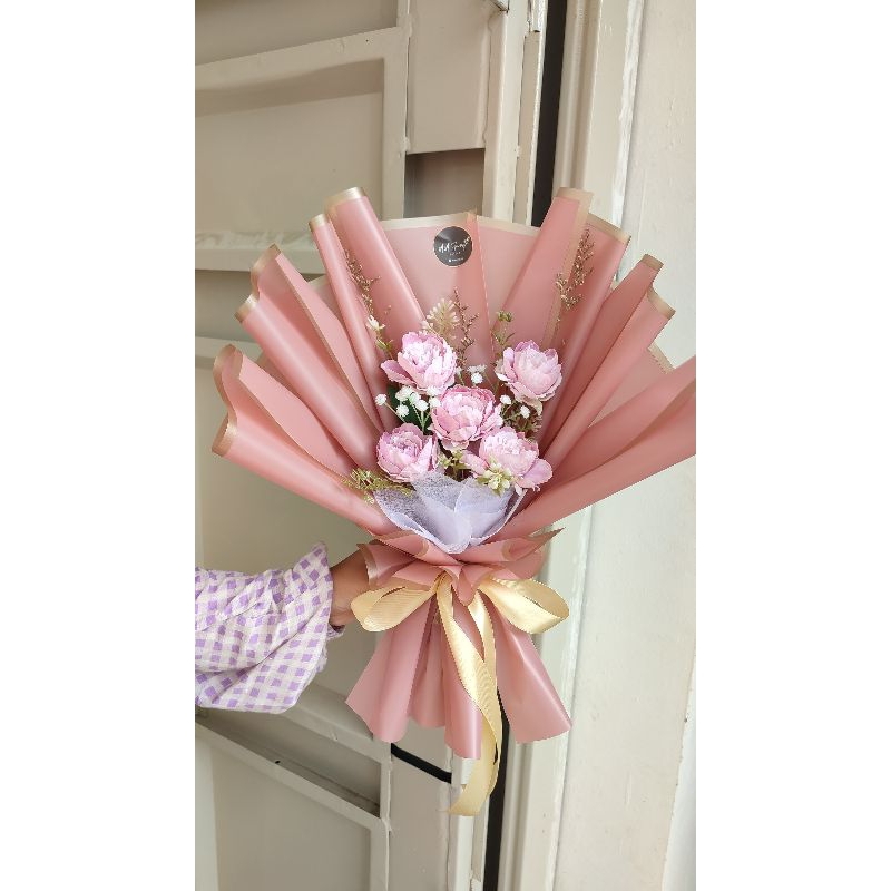 

buket bunga artificial Peony