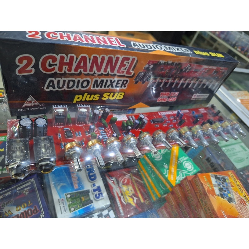 KIT 2 CHANNNEL AUDIO MIXER PLUS SUBWOOFER THB 373