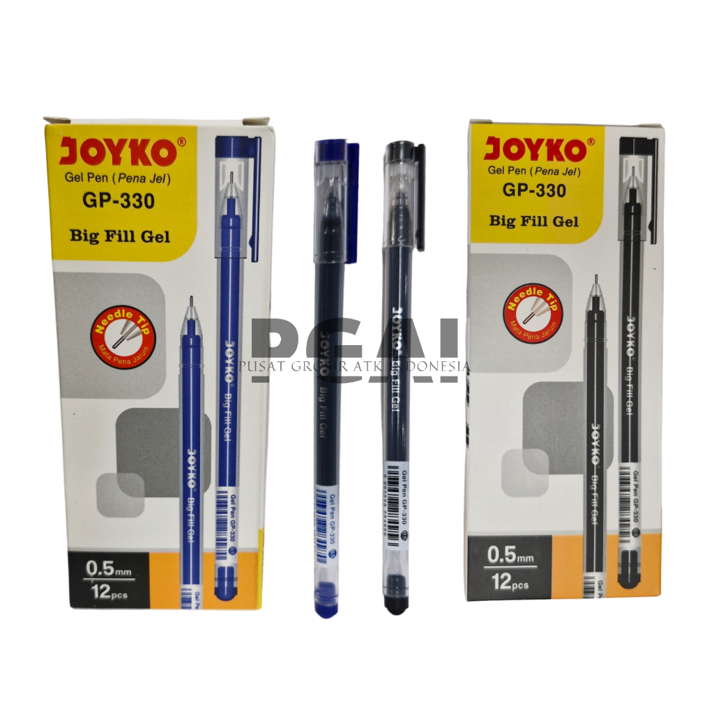 

BOLPOIN PULPEN GEL PEN JOYKO GP-330 PENA JEL 1 PACK ISI 12 PCS WARNA HITAM DAN BIRU STATIONERY