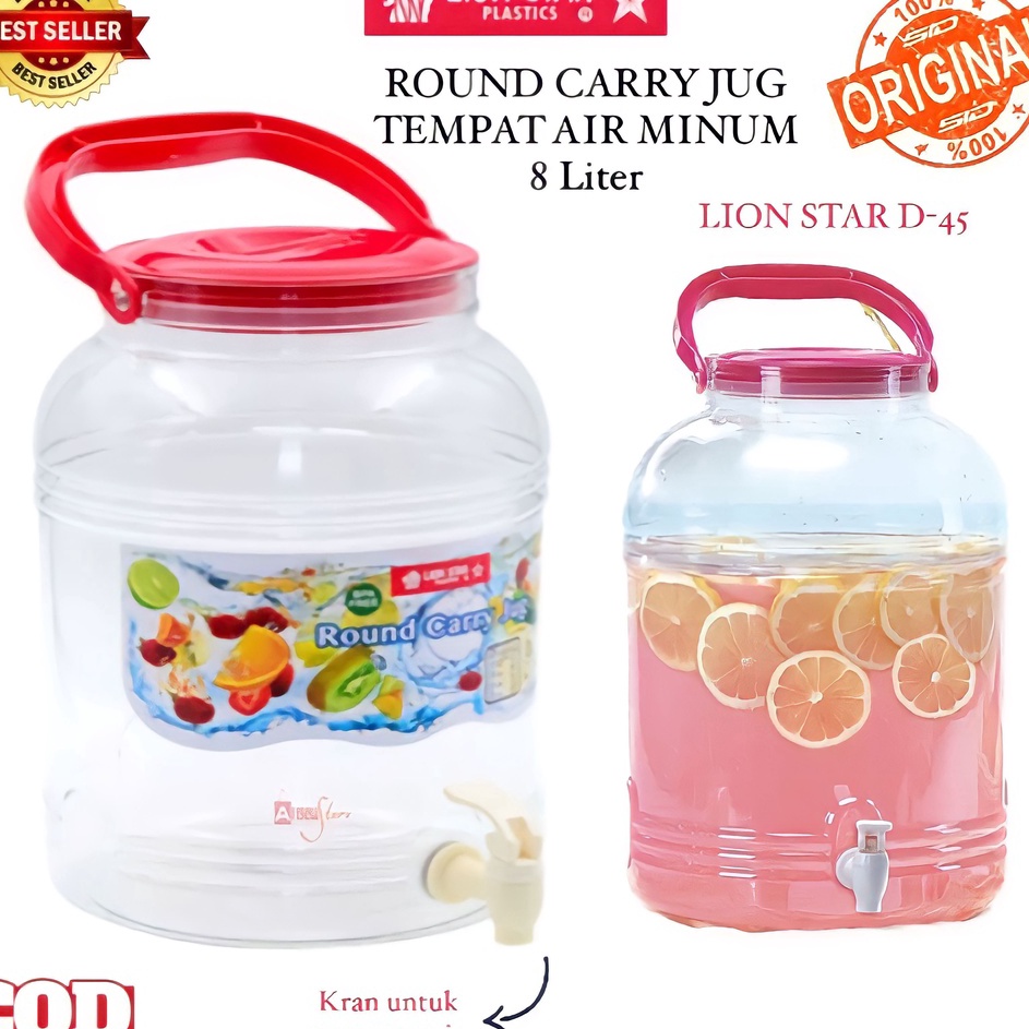 Klasik  BISA COD  PROMO DISPENSER AIR MINUM  ROUND CARRY JUG LION STAR 8 LITER  GALON AIR KECIL  KET