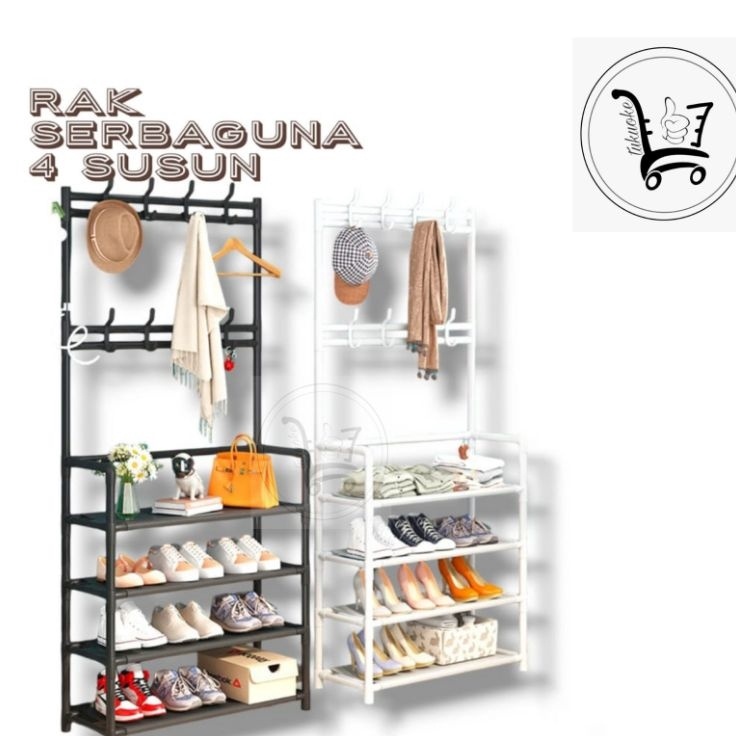 JR6 RAK GANTUNGAN BAJU HANGER SERBAA TAS STAND HANGER RAK SEPATU PENYIMPANAN TOPI RAK PAKAIAN SERBAA