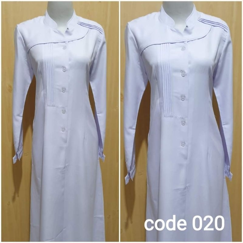 gamis putih seragam perawat gamis lolani kode 020