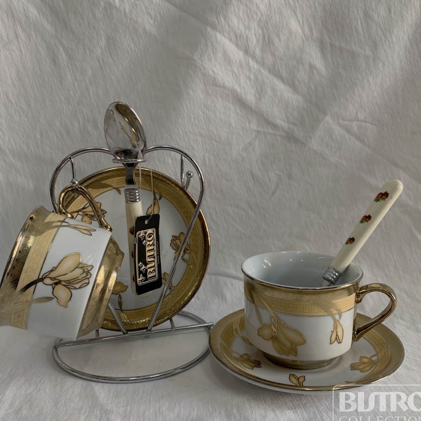 Revolutionary BISTRO BO182 2 SET CUP AND SAUCER WRACK  TEA SPOON