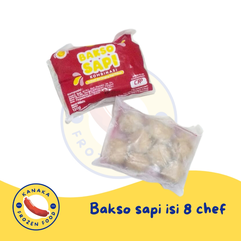 

Bakso sapi Chef isi 8 kanaka frozen food