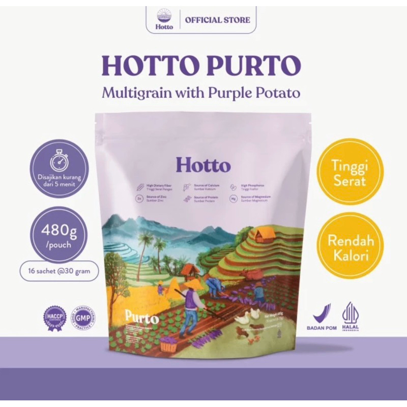 

Hotto Purto 1 Pouch isi 16 Sachets Multigrain Diet DEBM