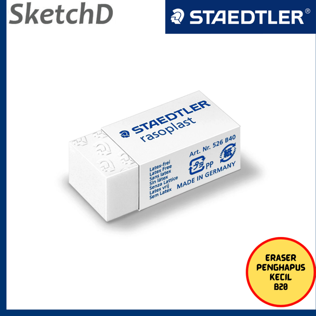 

Penghapus Putih Kecil 526 B40 Staedtler Rasoplast Eraser White Small Stip Setip Germany