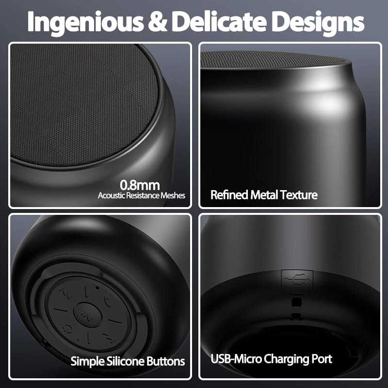 GOOJODOQ AB4076 Portable Speaker Stereo Mini HiFi Wireless Speaker