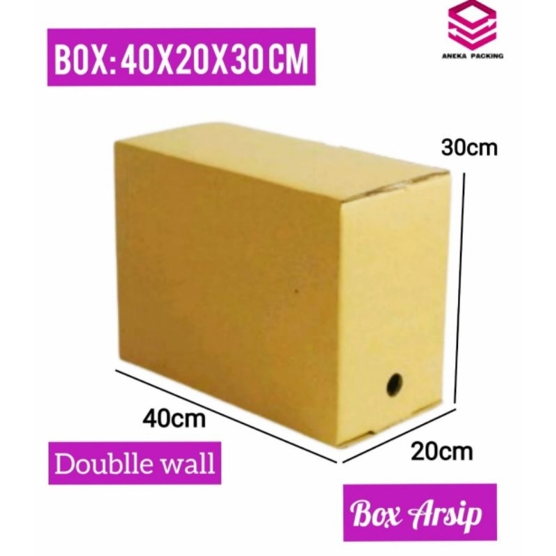 

Box Arsip 40x20x30 cm/( DOUBLE WALL) Kardus arsip/File/Document