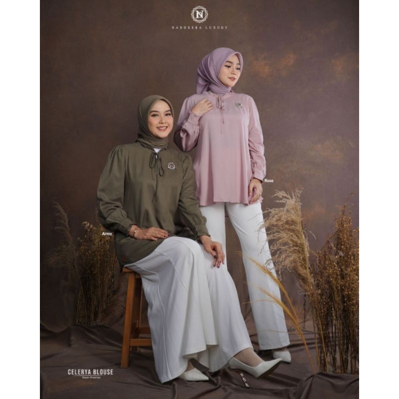 CELERYA BLOUSE BY NADHEERA// BLOUSE NADHEERA// BAJU ATASAN NADHEERA