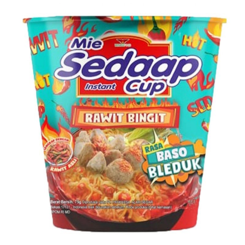 

Sedaap Mi Instan Rawit Bingit Bakso Bleduk Cup 75 g