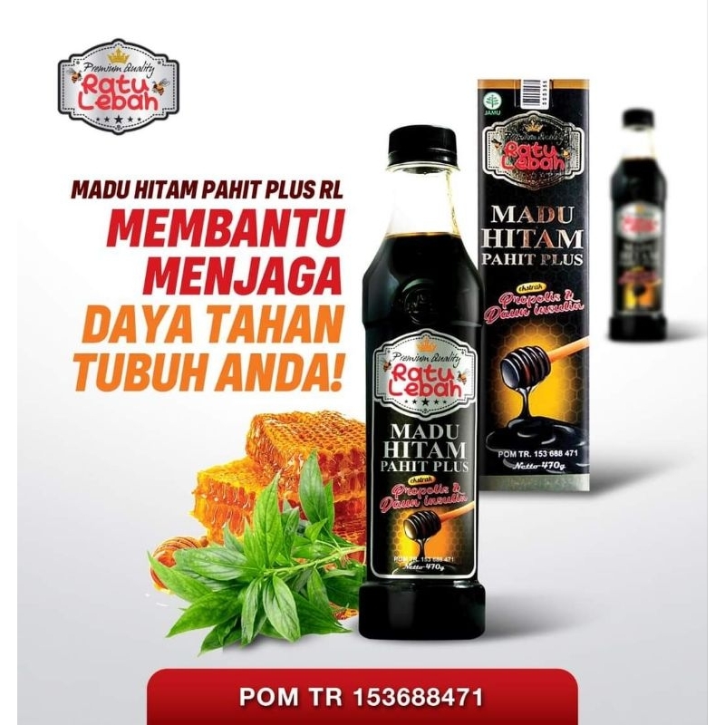 

madu hitam pahit plus ratu lebah original