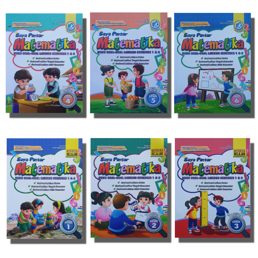 Saya Pintar Matematika Buku Soal-soal Latihan Semester 1 & 2 kelas 1 2 3 4 5 6 Kurikulum Terbaru ORI