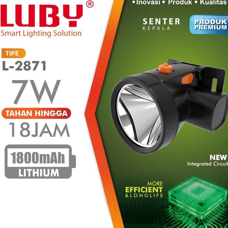 Senter Kepala LUBY 2871  L 2871  L2871  Headlamp LUBY 7 watt  Headlamp Luby 7w  Senter Kepala Luby 7