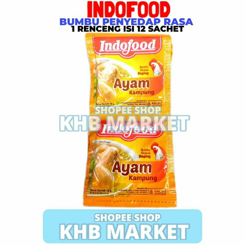 

Bumbu Penyedap Rasa Indofood Ayam Kampung 1 Renceng Isi 12 Sachet 10gr