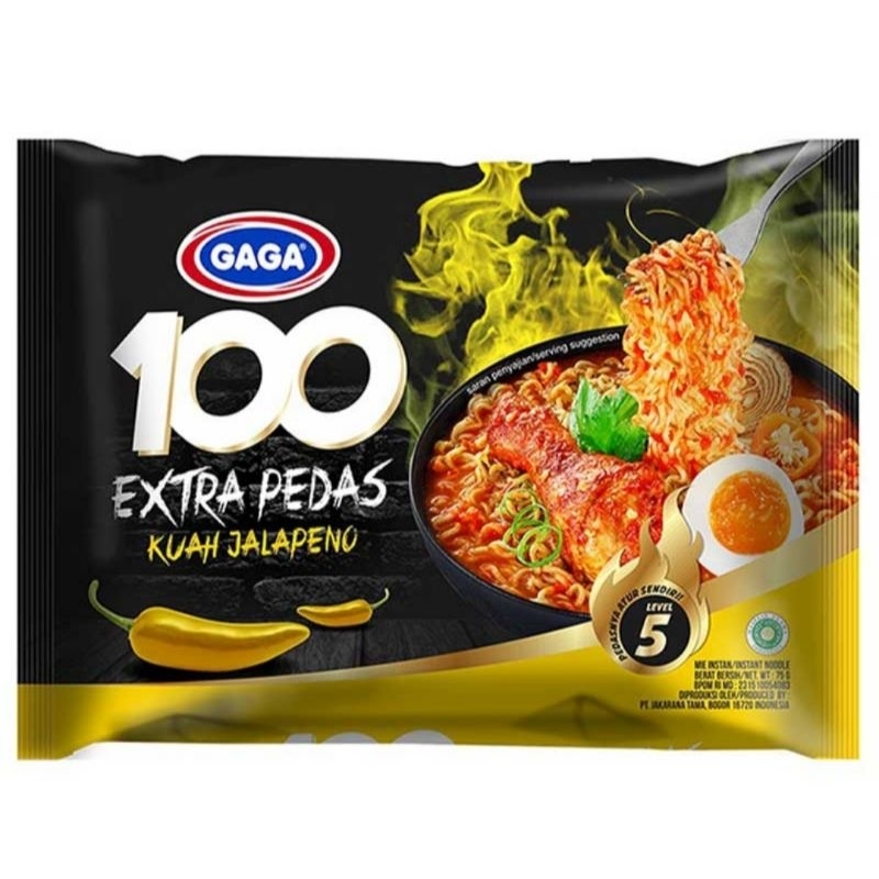 

GAGA 100 Extra Pedas Mie Instan Kuah Jalapeno 75 g