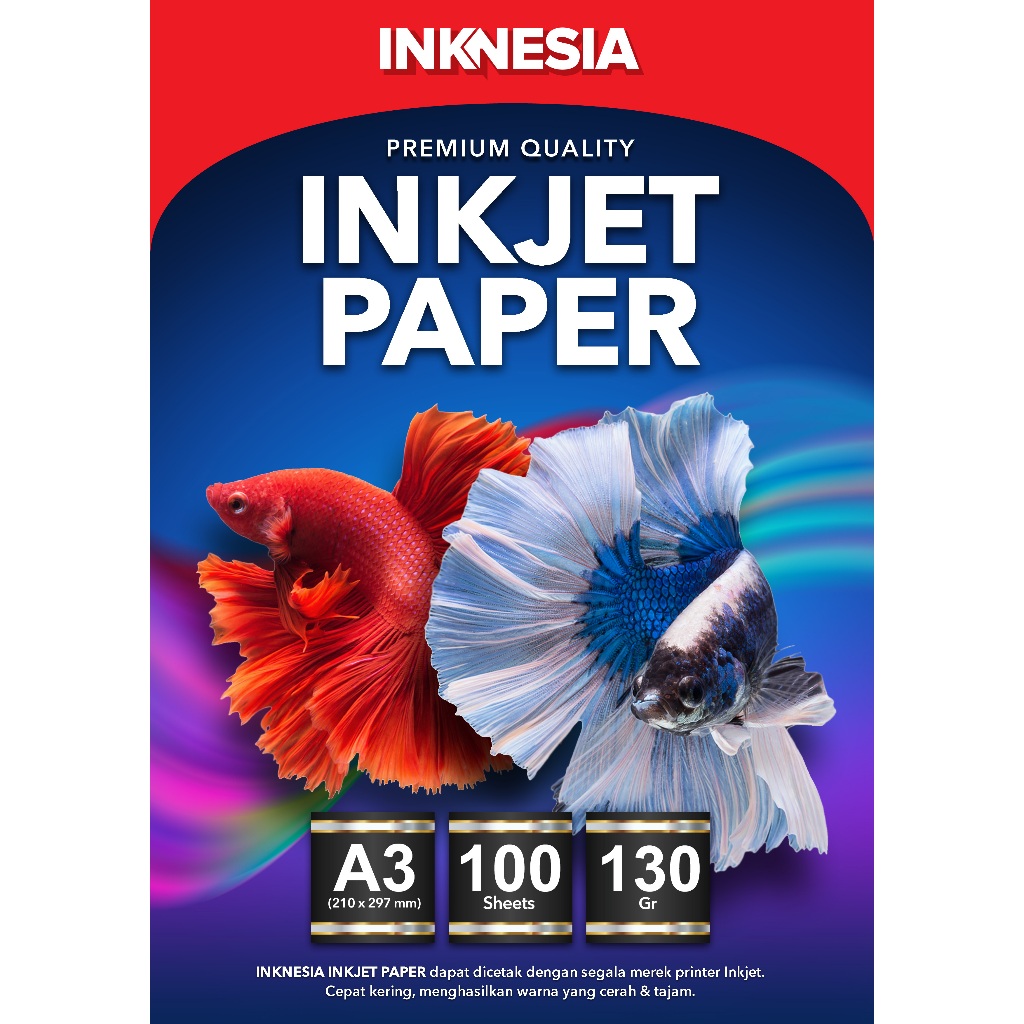

Kertas Printer Inkjet F1 Ink - Inkjet Paper A3 130 Gsm isi 100 Lembar