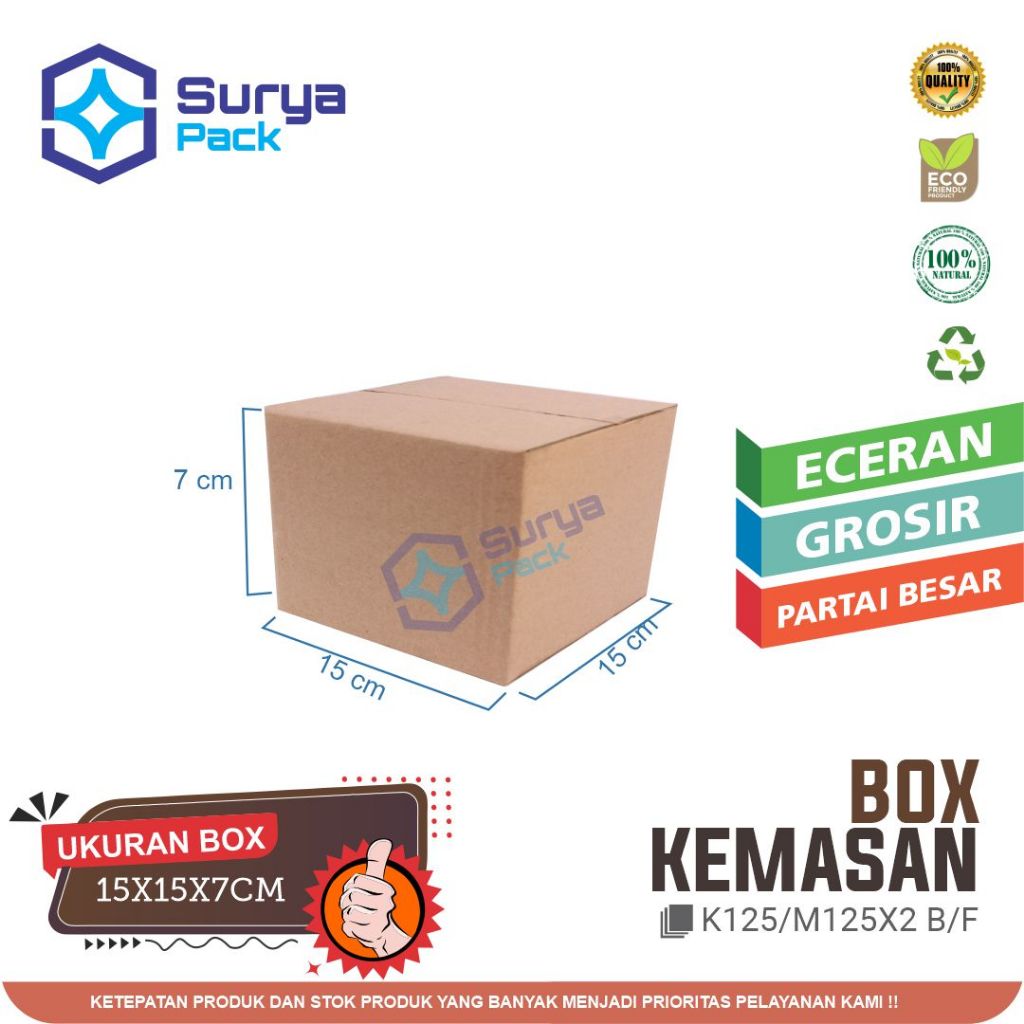 

KARDUS PACKING / KARTON BOX POLOS 15x15x7 CM