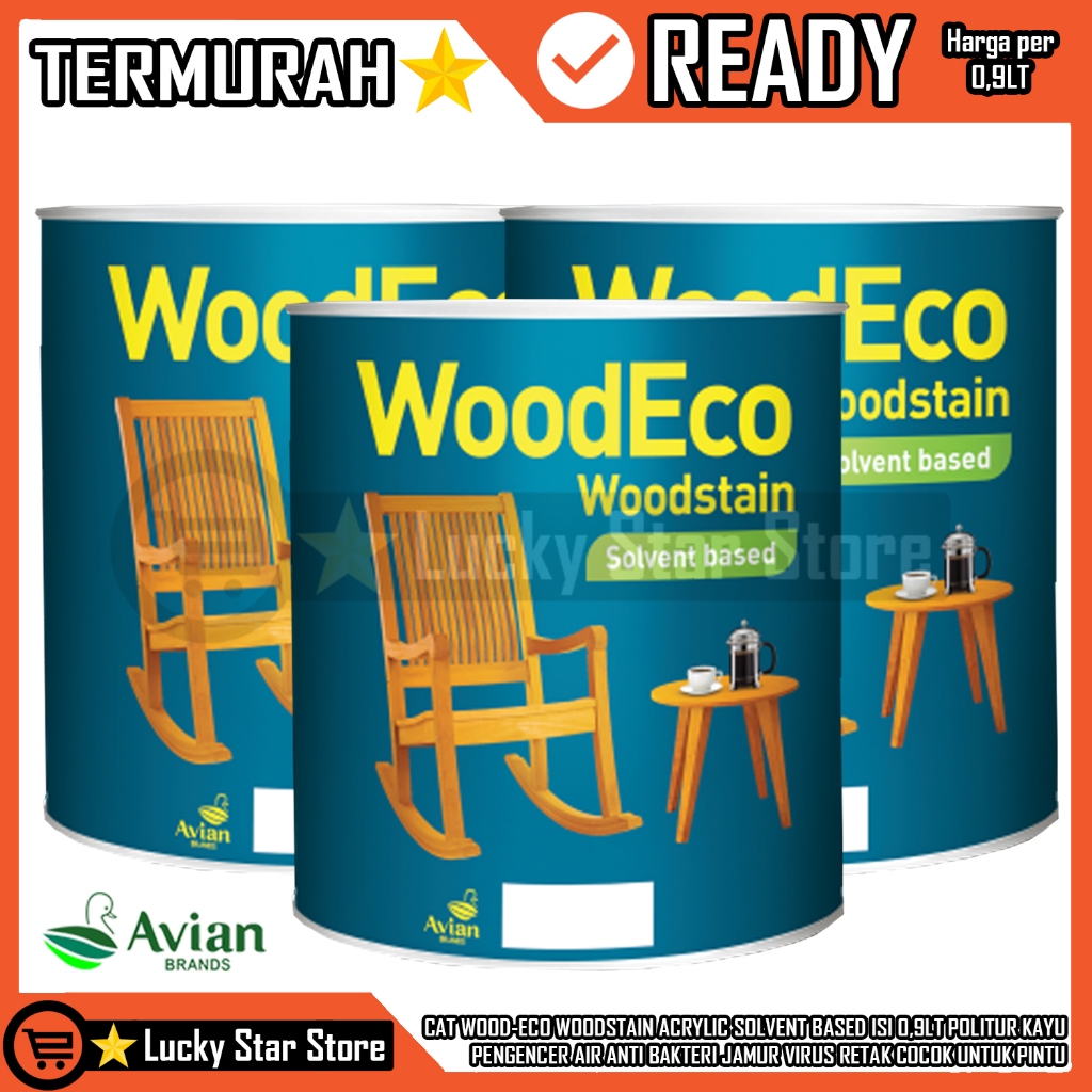 LENKOTE AVIAN BRANDS SOLVENT BASED WOODECO WOODSTAIN ISI 0,9LT POLITUR KAYU PENGENCER AIR ANTI BAKTE
