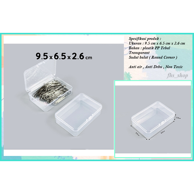 

Kotak Transparan Tempat Penyimpanan Kotak Mini Transparan Kotak Serbaguna Plastik 9.5 x 6.5 x 2.6 cm
