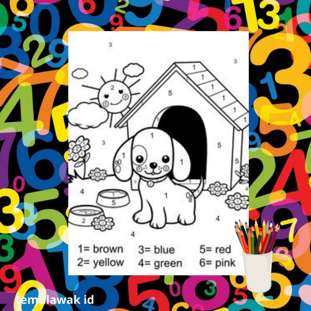 

ANGKA NOMOR NUMBER NUMBERS Kertas Gambar Sketsa Lukis Mewarnai Drawing Sketch Paper Coloring Anak