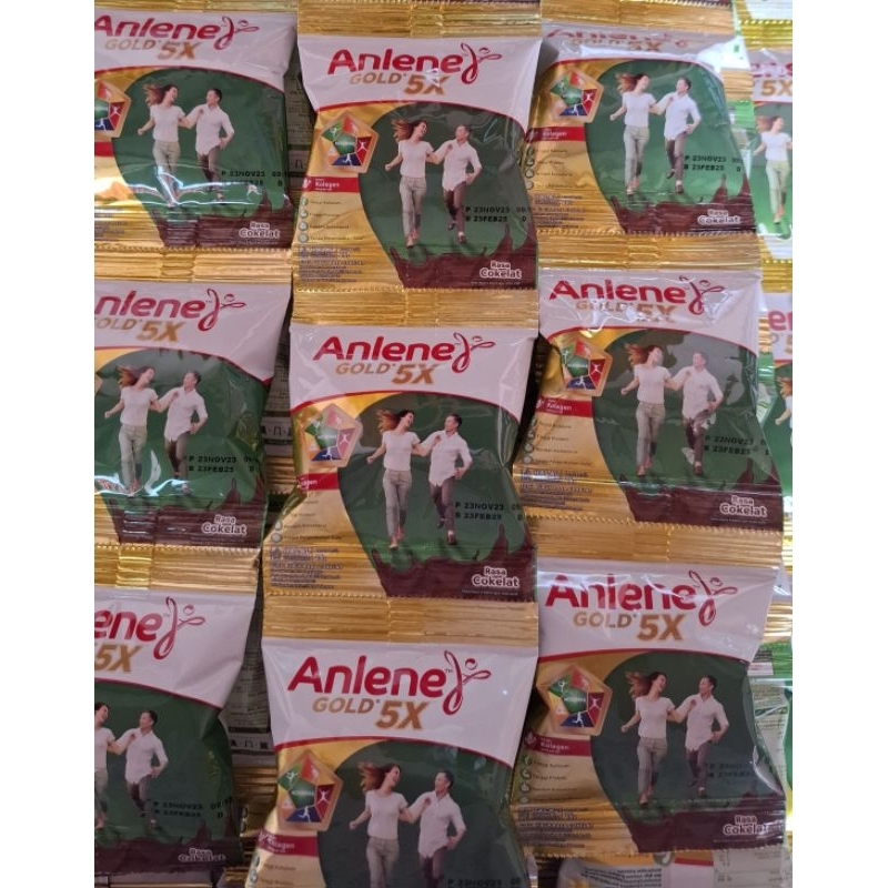 

(Toko Shafwah) Anlene Gold 5X Rasa Coklat dan Vanila (1 Renceng isi 10 Sachet)