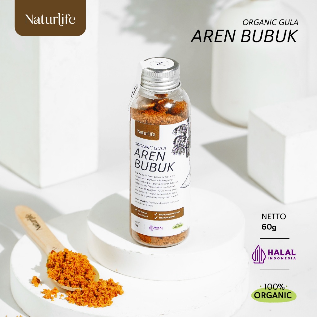 

GULA AREN BUBUK ASLI 100% MURNI TANPA CAMPURAN 60G ORGANIK PALM SUGAR PREMIUM PURE BROWN SUGAR UNTUK KOPI ORGANIC GULA AREN BUBUK KUALITAS PREMIUM ORGANIK PALM SUGAR GULA SEMUT ORGANIK NUTRIFARM / BEORGANIK / DARI BUMI / SAFIYA / GALLEO