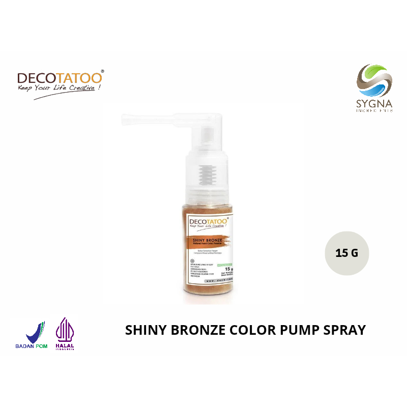 

Decotatoo - Shiny Bronze Color Pump Spray 15 gr (Pewarna Makanan)