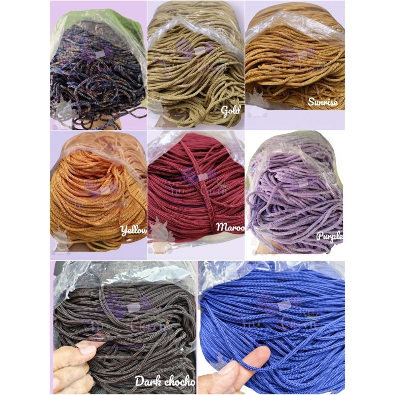 Benang Rajut TALI KUR- POLYKUR/POLYROPE polyester 100grm BENANG CROCHET MACRAME