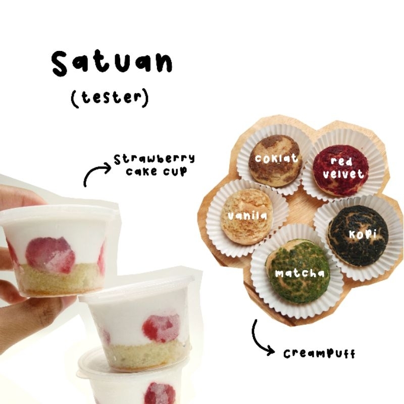 

Tester (satuan) Creampuff | Strawberry Cake Cup