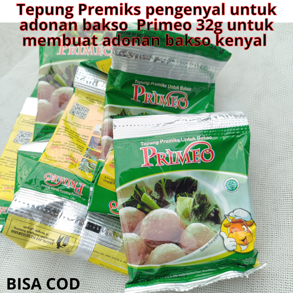 

Tepung Premiks pengenyal untuk adonan bakso Primeo 32g untuk membuat adonan bakso