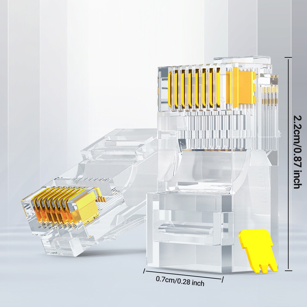Konektor RJ45 Modular AMPCOM CAT5e 8P8C Ujung Kabel Ethernet RJ 45 Konektor Crimp Kabel UTP Steker J